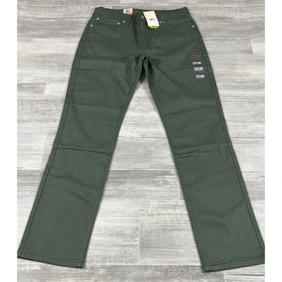 Levi's 511 Slim Fit All Seasons Tech Men's 34x32 Stretch Green Pants New - Picture 1 of 8